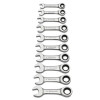 GearWrench 10 Piece 72-Tooth 12 Point Stubby Ratcheting Combination Metric Wrench Set