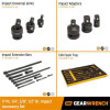 GearWrench 17 Piece 1/4", 3/8", 1/2" Impact Drive Tool Accessories Set with Foam Storage Tray