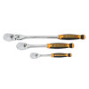GearWrench 3 Piece 1/4 Inch & 3/8 Inch Drive 90-Tooth Dual Material Teardrop Ratchet Set