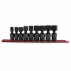 GearWrench 9 Piece 1/2 Inch Drive 6 Point Standard X-Core Pinless Universal Impact SAE Socket Set