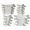 GearWrench 34 Piece 72-Tooth 12 Point Standard & Stubby Ratcheting Combination SAE/Metric Wrench Set
