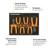 GEARWRENCH 6 Piece Convertible Push Button Snap Ring Pliers Set in Foam Tray