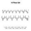 SUNEX 14 Piece 1/2 inch Drive. Jumbo SAE Crowfoot Wrench Set