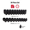 SUNEX 1/2" Drive 39 Piece SAE Deep Impact Socket Set