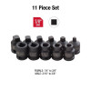 SUNEX 3/8" DR. PIPE PLUG SOCKET, 11 PC.