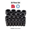 SUNEX 26-Piece 1/2 in. Drive Metric Impact