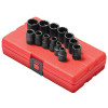 SUNEX 13PC 3/8" DRIVE METRIC 12 PNT SOCKET SET