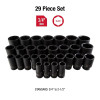 SUNEX 3/4" Drive 29 Piece SAE Deep Impact Socket Set