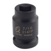 SUNEX 1/2" Drive 7/16" Female Pipe Plug Socket, Black