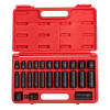 SUNEX SOCKET SET, 3/8" DRIVE SAE IMPACT SET 25 PCS
