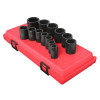 SUNEX SOCKET SET IMPACT 1/2IN. DRIVE 13 PC STD SAE 6 PT