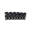 SUNEX 1/2" Dr. SAE 12 Point Impact Socket Set on rail