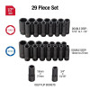 SUNEX 1/2" Drive 29 Piece SAE and Metric Deep Impact Soc