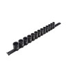 SUNEX 1/2" Dr. 13pc Metric 12-Point Impact Socket Rail Set