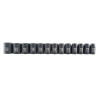SUNEX 1/2" Dr. 13pc Metric 12-Point Impact Socket Rail Set