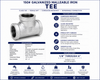 150# Galvanized Malleable Iron Tee specification chart featuring hot-dip galvanized corrosion-resistant finish, Class 150 pressure rating, three female NPT threaded connections, available sizes from 1/8 inch through 6 inch, and common applications including plumbing, industrial, mechanical, fire protection, and commercial piping systems.