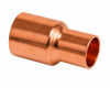 Domestic wrot copper reducing coupling with copper sweat x copper sweat connections for joining different-size copper tube in plumbing, potable water, HVAC, hydronic heating, and mechanical piping systems.