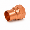 Domestic wrot copper wrot end x female NPT adapter with copper sweat end and female NPT threaded connection for transitioning from copper tube to threaded pipe in plumbing, potable water, HVAC, hydronic heating, and mechanical piping systems.