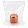 Domestic cleaned and bagged wrot copper tube end cap for clean and controlled copper piping systems.