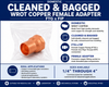 Domestic cleaned and bagged wrot copper female adapter FTG x FIP infographic showing product features, applications, and available sizes from 1/4 inch through 4 inches.