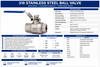 316 Stainless Steel 1000 WOG Locking Handle Ball Valve Specifications and Available Sizes