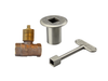 Pro-Flex HearthMaster Brushed Nickel Straight Keyed Gas Valve Kit with Flange & Key