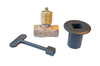 Pro-Flex HearthMaster Black Straight Keyed Gas Valve Kit with Flange & Key