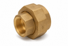 Lead-free bronze threaded union with female NPT connections for plumbing and industrial piping systems.