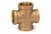 Charman lead-free bronze cross with four equal female NPT threaded connections.