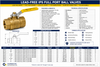 Charman lead-free C x C full port ball valve specifications, dimensions, sizes, 600 WOG rating, and SKUs 960-LF through 968-LF