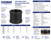 Charman 300# extra heavy black malleable iron coupling specifications, sizes, features and applications