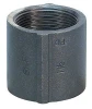 Ductile iron threaded coupling with female NPT connections on both ends.