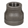 Ductile iron threaded reducing coupling with female NPT connections in two different pipe sizes.