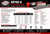Harris ER70S-6 TIG welding rod specifications showing available diameters, 10 lb and 12 lb package options, AWS classification, features, and applications