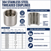 304 Stainless Steel 150# Threaded Coupling - SP112 Infographic