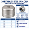 304 Stainless Steel 150# Threaded Cap - SP114 Spec Sheet