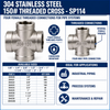 304 Stainless Steel 150# Threaded Cross - SP114 Spec Sheet