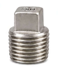 304 Stainless Steel 150# Threaded Square Head Solid Plug - SP114