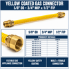 5/8" OD Yellow Coated Gas Connector - 3/4" MIP x 1/2" FIP Spec Sheet