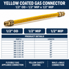 1/2" OD Yellow Coated Gas Connector - 1/2" MIP x 1/2" MIP Specs
