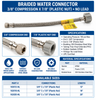 Charman Stainless Braided Toilet Connector - 3/8" Compression x 7/8" Plastic Nut Spec Sheet