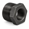 Billco black steel face bushing, alternate side view of pipe threads; representative fitting image
