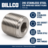 316 stainless hex socket plug features and male pipe thread