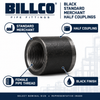 Black standard merchant half coupling features and female pipe thread