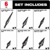 Milwaukee 9PC Step Drill Bit Set (#1, #4, #6, #7, #8, #9)