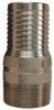 Stainless Steel Combination Nipple NPT Threaded End No Knurl