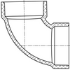 PVC DWV 90° Elbow Short Bend (HUB x HUB)