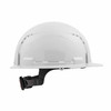 Milwaukee 48-73-1220 White Front Brim Vented Hard Hat with 6PT Ratcheting Suspension  Type 1 Class C