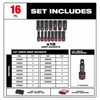 Milwaukee 49-66-6803 Shockwave Impact Duty Socket 1/2" Drive 16-Piece MM Packout Set