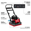 Milwaukee MXF220-2HD MX FUEL Lithium-Ion 20 in. Plate Compactor Kit with (2) FORGE HD12.0 Batteries and (1) MX FUEL Super Charger